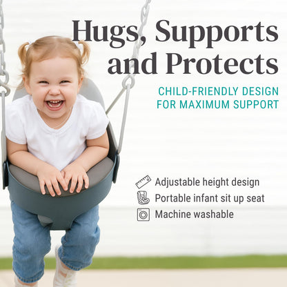 KidCo HuggaPod Portable Baby Seated Support - Situp Baby Seat, Portable Infant Sit Up Seat for Jumpers, Swings, and More, Machine Washable