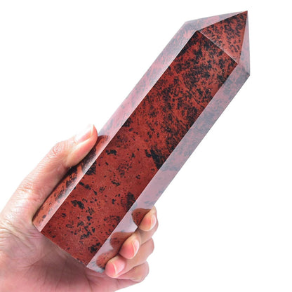 Mahogany Obsidian Stone Tower Obelisk Healing Crystal Wand Large Reiki Meditation Gifts 1.1-1.7 LBS