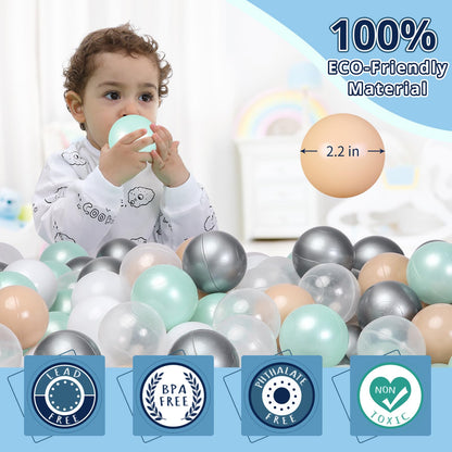 STARBOLO Ball Pit Balls for Toddlerss- 100 Pieces Crush Proof Plastic Toy Balls for Toddler Ball Pit, Ball Pit Play Tent, Baby Pool Water Toys, Kiddie Pool, Party Decoration, Photo Props
