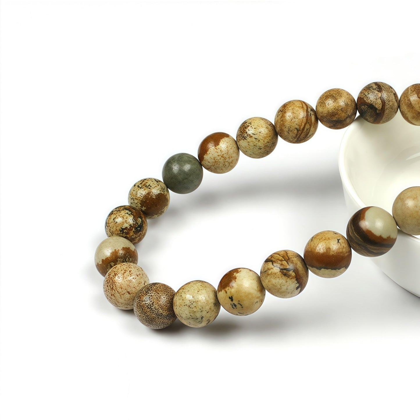 MJDCB AAA Natural Picture Beads Stone Beads for DIY Bracelet Making Strand 15" (8mm)