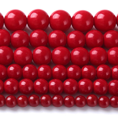 Garnet Red Glass Beads for Jewelry Making Natural Stone Round Gemstone Beads DIY Bracelet Necklace 180pcs 4MM 2 Strands 32"
