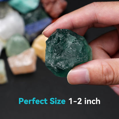 Rahato 5 lbs Rocks for Tumbling, Mix Large 1-2 Inch Crystals and Healing Stones, Raw Gemstones for Polishing Wicca & Reiki Crystal Healing, Rough Rock for Collection, Decoration