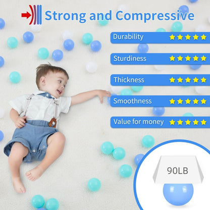 STARBOLO Ball Pit Balls- 100 200 500pcs Phthalate Free BPA Free Non-Toxic Crush Proof Play Balls Play Balls for Toddlers Kids Play Tent Pool Playhouse Playpen Party Decoration.