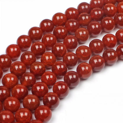 MJDCB Natural Stone Beads 8mm 43pcs Red Dragon Vein Carnelian Agate Loose Gemstone Bead Charms for Jewelry Making Bracelet Necklace Earring Pendant