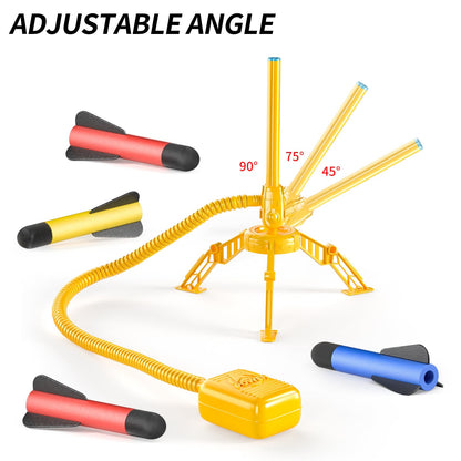 TEMI Rocket Launcher for Kids, 12 Foam Rockets and Launcher Pad, Launch up to 100+ft, Kids Outdoor Toys, Birthday Gift Toys for Kids Boys Girls Age 3 4 5 6 + Years Old