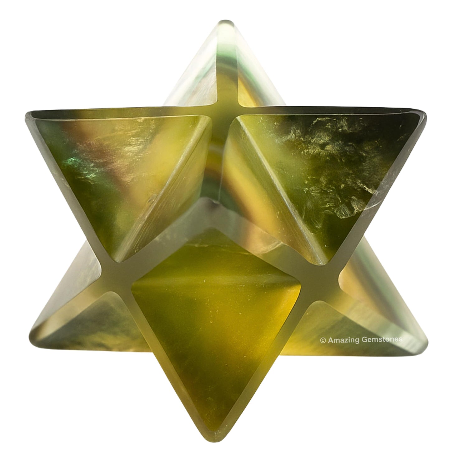 Amazing Gemstone Fluorite Merkaba Crystal - 0.75 Inches Metaphysical Merkaba Star for Meditation - Energetic Tetrahedron Crystal and Healing Stones for Spiritual Growth and Healing (15-20mm)
