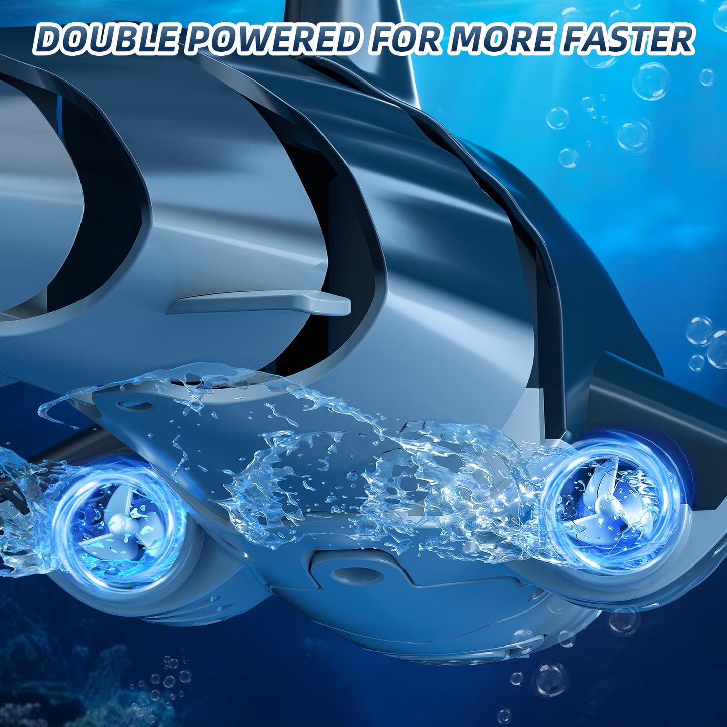 TEMI 2.4GHz Remote Control Shark Toy for Pool, 1:18 Scale RC Shark with 2 Motors, Water Spraying and Light, Rechargeable Outdoor Pool RC Sharks Gifts Toy for Age 3-9 Year olds Kid Boys Girls