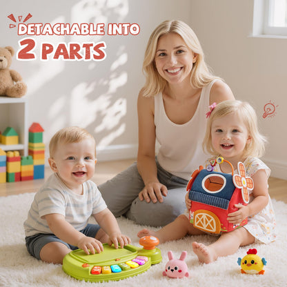 Ozega Baby Toys 6-12 Months, Musical Toys for 1 Year Old, Stuffed Farm Animals for Baby, 6 7 8 9 10 12 Month Old Baby Boy Girl Gifts, Sensory Montessori Toys for 1 Year Old