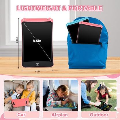 cimetech Toddler Girl Gifts, LCD Writing Tablet 2 Pack, Kids Toys for 3 4 5 6 Year Old Boys, 8.5 Inch Drawing Pad Painting Coloring Books, Travel Essentials Activities, Birthday Gifts Toddler Age 1-3