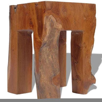 Gecheer Teak Wooden Rustic Stool Handmade for Home Decoration 30 x 30 x 40 cm