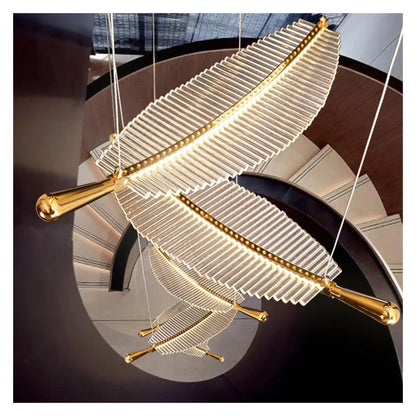 SXYH Rotating Staircase Chandelier attic Duplex Living Room Villa Hanging Long Chandelier Decoration,LED Chandelier Ceiling, 10 heads