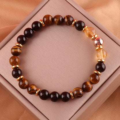 KSQS Healing Stone Bead Bracelet for Women, Natural Gemstones Balance Protection Bracelet, Spiritual Crystal Beads Bracelet Anxiety Relief with Meaning Card(#19)