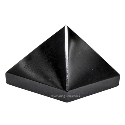 Amazing Gemstone Black Obsidian Pyramid Crystal Healing Stones - 1" Great Pyramid Figurine of Natural Stone Pyramid for Meditation, Reiki, Chakra Balancing and Crystal Pyramids Grid