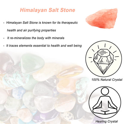 Himalayan Salt Stone Raw Crystals, Large 1.25-2.0" Healing Crystals Natural Rough Stones Crystal for Tumbling, Cabbing, Fountain Rocks, Decoration, Polishing, Wire Wrapping, Wicca & Reiki