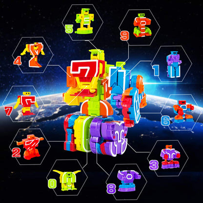 Lydaz 10 Pcs Number Robots Toys for Kids, STEM Educational Learning Action Figure Toys, Number Blocks Bots, Action Figures Toy, Preschool Math Toy, Birthday Gifts for Boys Girls 3 4 5 6 Years Old
