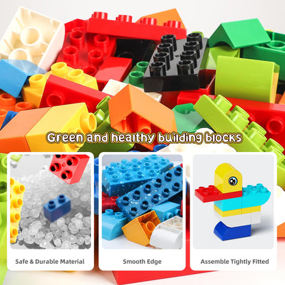 burgkidz Animal Building Toys for Toddlers 3-5, Jumbo 135Pcs Building Blocks, Creative Take Apart Puzzle with Storage Bucket, Compatible with Major Brands, Preschool Birthday Gift for Boys Girls