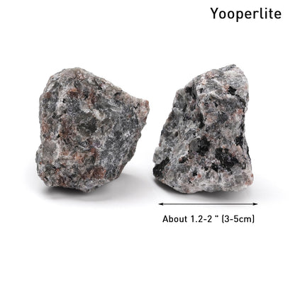 GolbalJew Yooperlite Natural Raw Crystals 2PCS Healing Crystal Stones 1.2-2.0” Reiki Healing Gemstones for Meditation Chakra Balance Home Decor