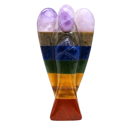 Amazing Gemstone Chakra Angel - Chakra Crystal Angel and Pocket Guardian Angel Crystal Figurines (3 inches)