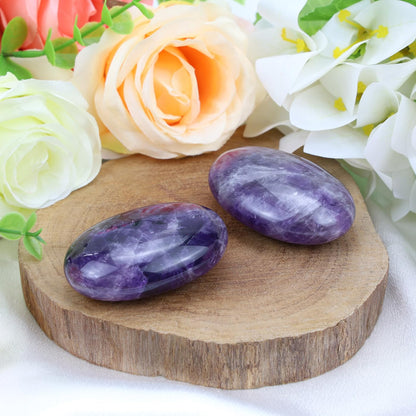 MAIBAOTA 2.4" Amethyst Crystal Healing Crystals Amethyst Stone 0.7" Thick Crystals and Healing Stones Natural Reiki Gemstone Worry Stone Energy Balancing Anxiety Stress Relief Meditation 1 Pc
