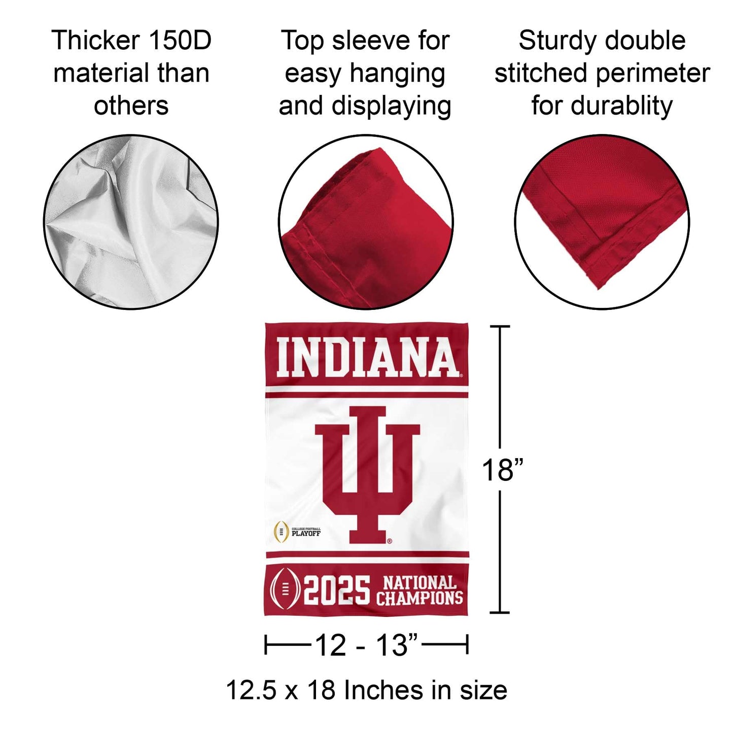 Indiana Hoosiers 2025 National Champions Garden Banner Flag