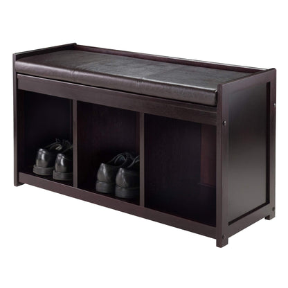 Winsome Wood Addison 2-Pc Storage Bench & Seat Cushion, Espresso
