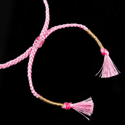 GEMSYMPHONY Strawberry Quartz Gemstone Beads Braided Bracelet – 3.5mm Natural Stone Beads, Handmade Adjustable Braided Rope Bracelet, Healing Crystal Jewelry for Men & Women, Unisex Boho Gift
