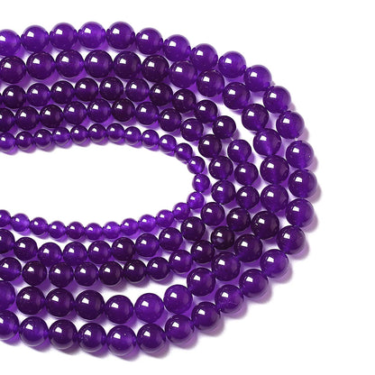 60pcs 6mm Natural Amethyst Jade Stone Round Loose Spacer Beads for DIY Jewelry Making Necklaces Bracelets Healing Energy Beads (6mm, Amethyst Jade)