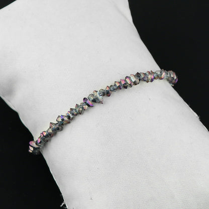 CRYSTALIS Natural Raw Colorful Herkimer Diamond Quartz Nuggets Adjustable Bracelet, High Grade Gemstones, Chakra Healing Stones, Gift Jewelry, 925 Sterling Silver Womens Bracelet 8 inch
