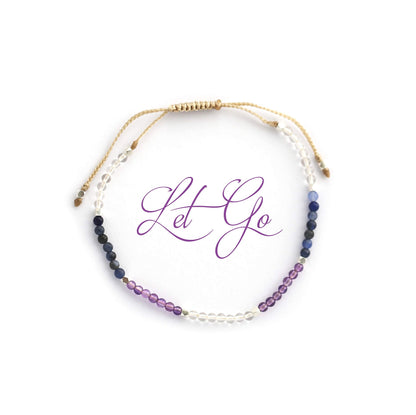 BALIPURA - Let Go Aura Bracelet for Women - 2mm SMALL (TINY) BEADS Healing Crystal, Natural Gemstones, Clear Quartz - 925 Solid Silver Beads - Essential Women Real Stone - (Let Go)…