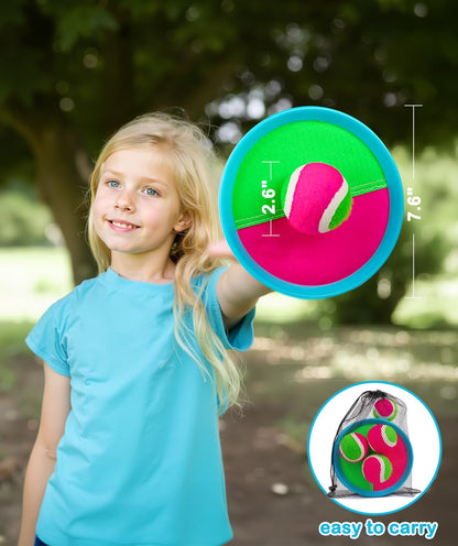 Qrooper Toddler Toys Toss and Catch Ball Set, Toys for 3 4 5 6 7 8 Year Old Boys Girls Birthday Gift, Yard Outdoor Games for Kids Ages 4-8 8-12 Beach Pool
