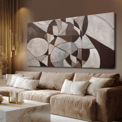 WINKAILIN Abstract Wall Art Grey and Brown Canvas Wall Decor Minimalist Geometric Print Beige Pictures Posters Home Decor For Living room bedroom kitchen 29x58 inch