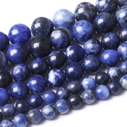36PCS 10MM Natural Bule Sodalite Stone Beads Energy Healing Beads for DIY Jewelry Bracelet Necklace Making for Jewelry Making15Inch