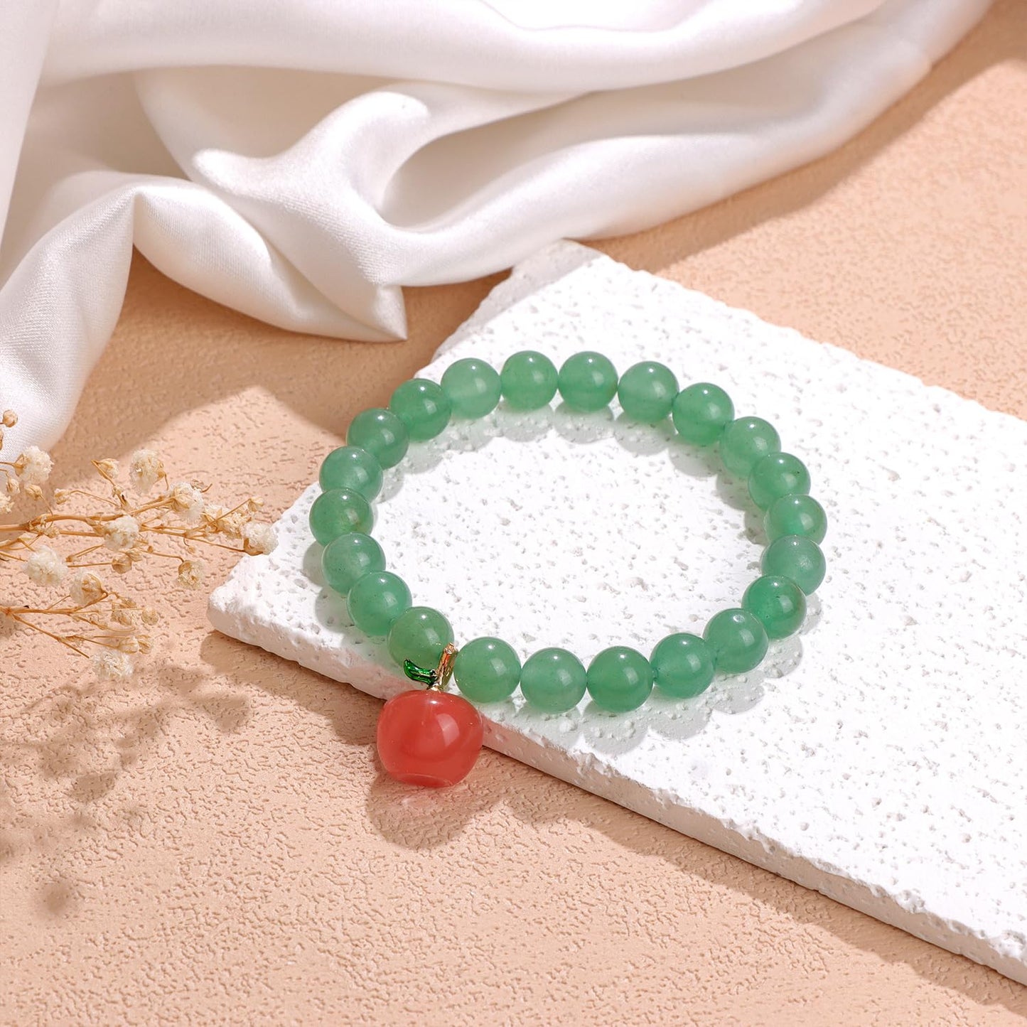 GolbalJew Healing Bracelet For Women Anxiety Jade Beaded Bracelets Teacher Gifts Jewelry Healing Stone Green Aventurine Bracelet Stress Relief Yoga Beads Chakra Bracelets Gifts For Women