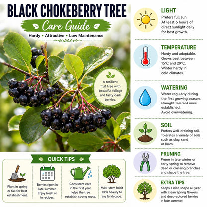 Black Chokeberry Tree, Hardy Aronia Fruit Tree 1.5-2 Feet Tall, Edible Berries, Landscaping and Garden Planting, Winter Dormant