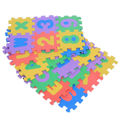 Foam Mat Floor Tiles, Kids Puzzle Exercise Play Mat Children Foam Padding Cushioned Rug Flooring Gym Colorful Mats Interlocking Letters Numbers Toy Toddler Infant Baby Girls Boys Yoga Playrooms 36pcs