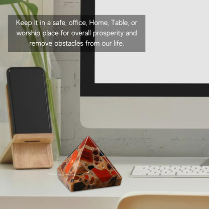 Amazing Gemstone Spotted Jasper Pyramid Crystal Healing Stones - 2" Great Pyramid Figurine of Natural Stone Pyramid for Meditation, Reiki, Chakra Balancing and Crystal Pyramids Grid