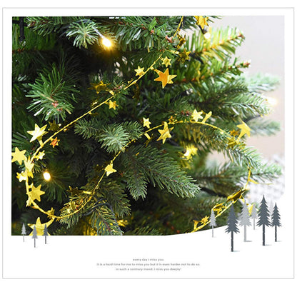 75 Feet Star Tinsel Garlands with Wire, Christmas Star Wire Garland Decorations for Xmas Tree Home Wedding Birtahday Party Festive Ornament, Golden, 3 Pack