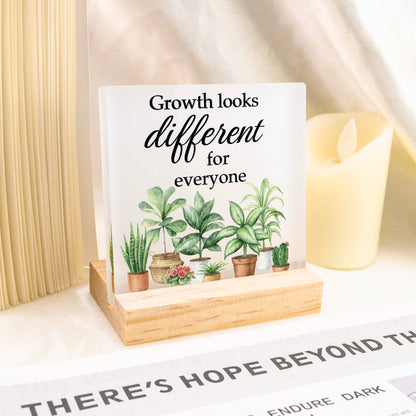 Motivational Acrylic Office Decor For Women Man Cute Plant Flower Desk Decor Sign Classroom Decorations Retirement Gift Green Desk Accessories For Farmhouse Home Bedroom