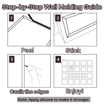 Peel and Stick Wall Molding Kit | Pre-Cut Paintable Wainscoting Panels | 16 Frames 19.68” + 16 Frames 7.87” (Totally 32 pcs) | Easy Install Decorative Wall Trim for Bedroom, Living Room