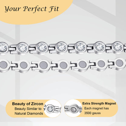 UtenoTureH Magnetic Bracelets for Women, Titanium Steel Magnetic Bracelets with Neodymium Magnets & Sparkling Crystals Jewelry Gifts