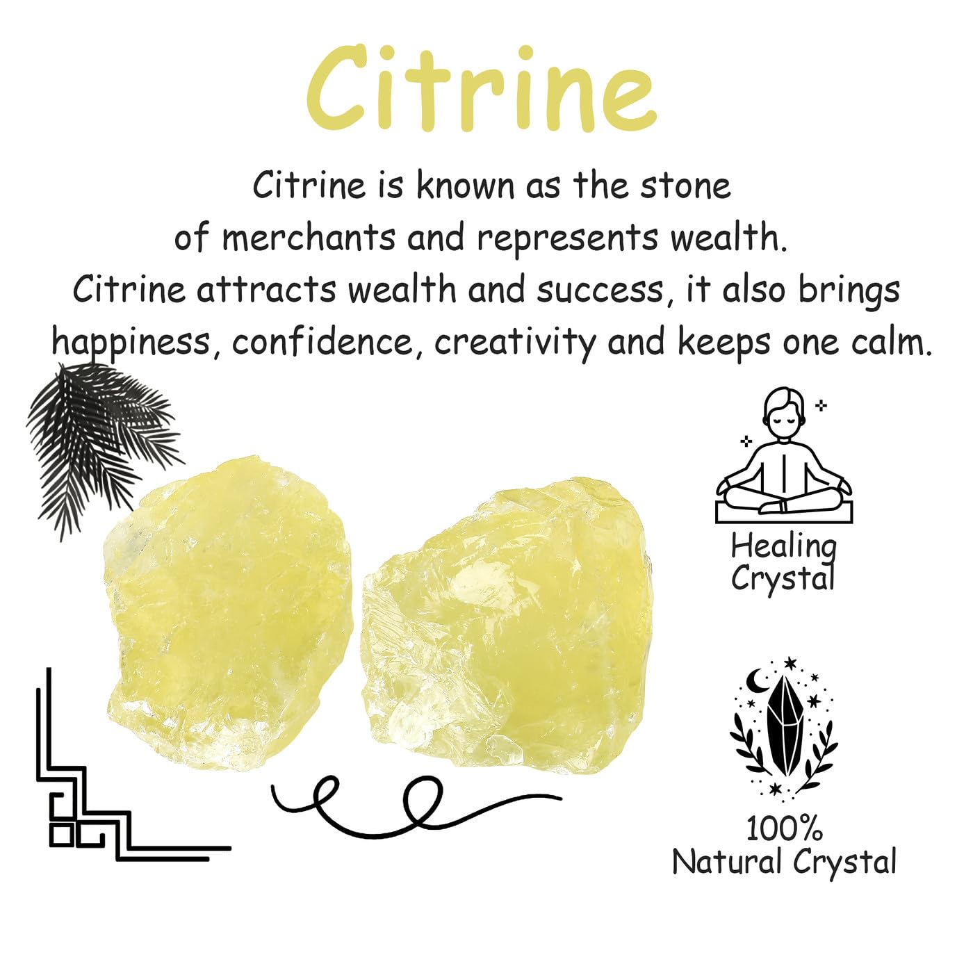NUKAYAI 2Pcs Citrine 1.8-2.2" Large Raw Crystals Natural Stones Citrine Healing Crystal Rocks for Polishing Decoration DIY Tumbling Wire Wrapping Wicca Reiki Rough Rock Gifts