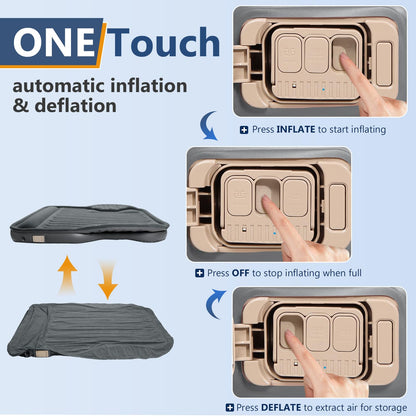 AKUDY Self-Inflating SUV Air Mattress with Built in Electric Pump，car air Mattress with Pillow for Trunk，Portable car Mattress for Travle and Camping, Dark Grey