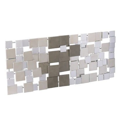 SEI Furniture Wavson Wall Sculpture, Geometric 3D Design, Unique Mounting Wall Art, Silver, 47.00" x 2.25"