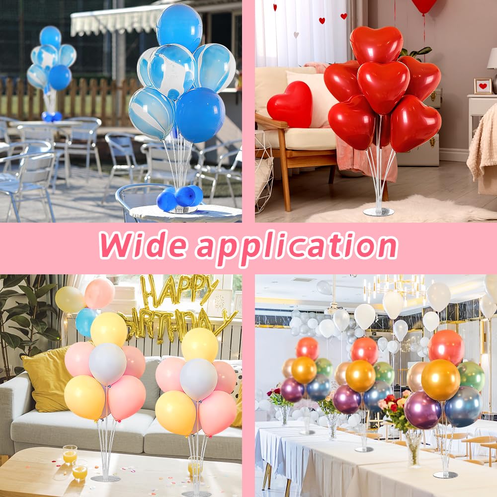 Balloon Stand Kit - 4 Sets with Balloon Sticks, Stands for Table & Floor, Archer with Base for Parties & Decorations