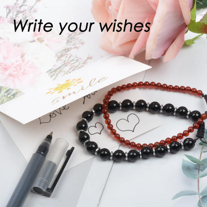 CHCCOYE 6mm Handmade Adjustable Natural Gemstone Crystal Bracelet Healing Power Energy Inspirational Gifts with Card for Unisex (Turquoise)