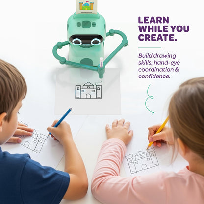 Dan&Darci Scribbly The Drawing Robot for Kids - 3 4 5 6 7 8 Year Old Girl Gifts - 5 Year Old Boy Birthday Gift - Kids Toys for Ages 5-7 - Learning Toys for Boys - Girls Educational Cool Toy