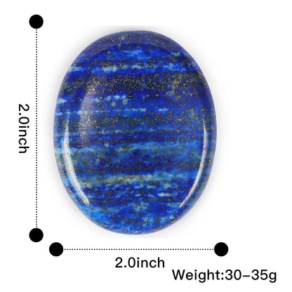 Artistone 2" Lapis Lazuli Crystal Worry Stones,Hand Carved Gemstone Pocket Blue Thumb Palm Energy Healing Anxiety Stones for for Meditation Chakra Balancing Collection