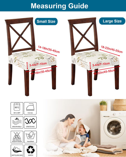 CRFATOP Waterproof Dining Chair Seat Covers Set of 4, Stretch Dining Room Cushion Slip Cover Non-Slip Seat Slipcover for Dining Chairs Washable Removable Parson Kitchen Chair Protectors,L,01