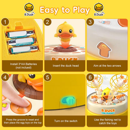 BDUCK+ Board Games for Toddlers, Kids Toys Jumping Ducks Game for Kids 4-8, 2 Players Family Board Game Interactive Educational Toy for Boys Girls, Birthday Gifts for Age 3 & Up