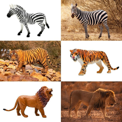 Safari Animals Figures Toys, Realistic Wild Zoo Animal Figurines, Plastic African Jungle Animals Playset for Kids Toddlers, 21Pcs Safari Toys Birthday Gifts for Boys Girls